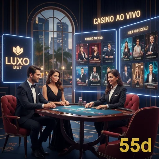 Jogadores em uma mesa de cassino ao vivo na 55d